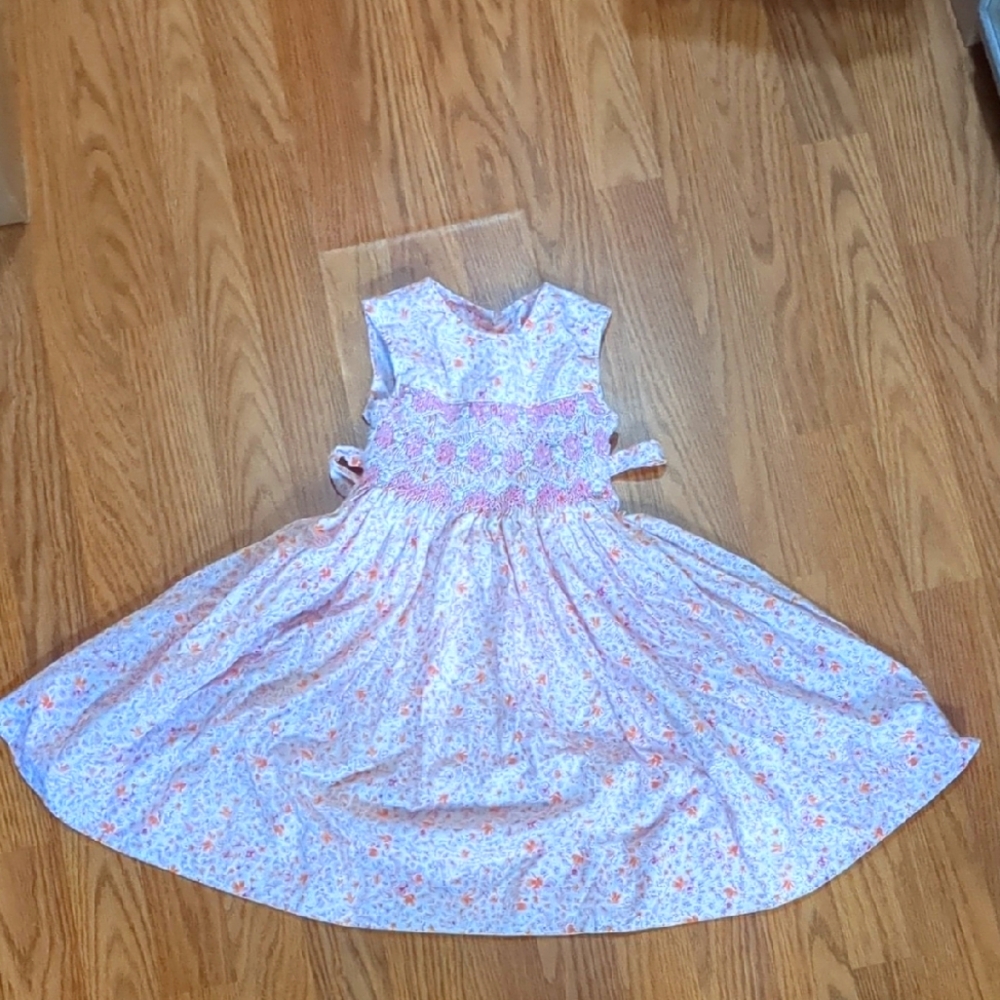 Just FRIENDS Pink and Orange Floral Kids Dress